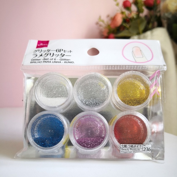 New Daiso Glitter Set of 6 (Nail Art) - Picture 1 of 1